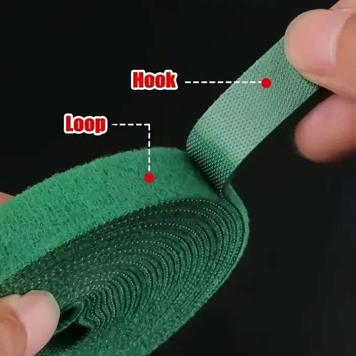 2 attaches pour plantes réutilisables et réglables de 100 cm - Sangle de support verte flexible à fermeture