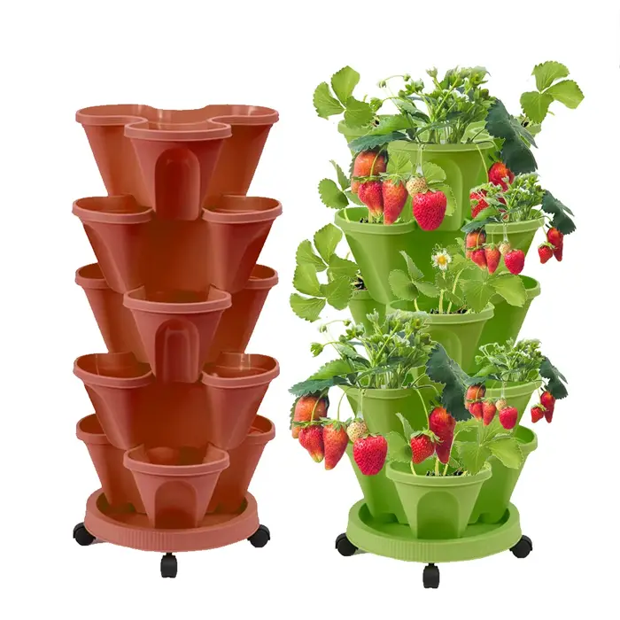 User inière empilable en plastique PP pour plantes d'intérieur et d'extérieur