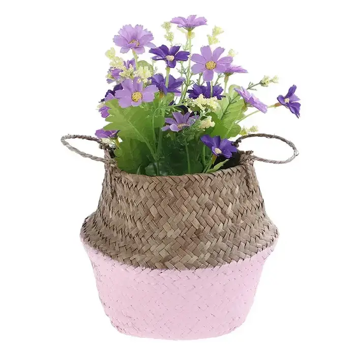 Pot de fleur pliant, paniers de fleurs en jonc de mer