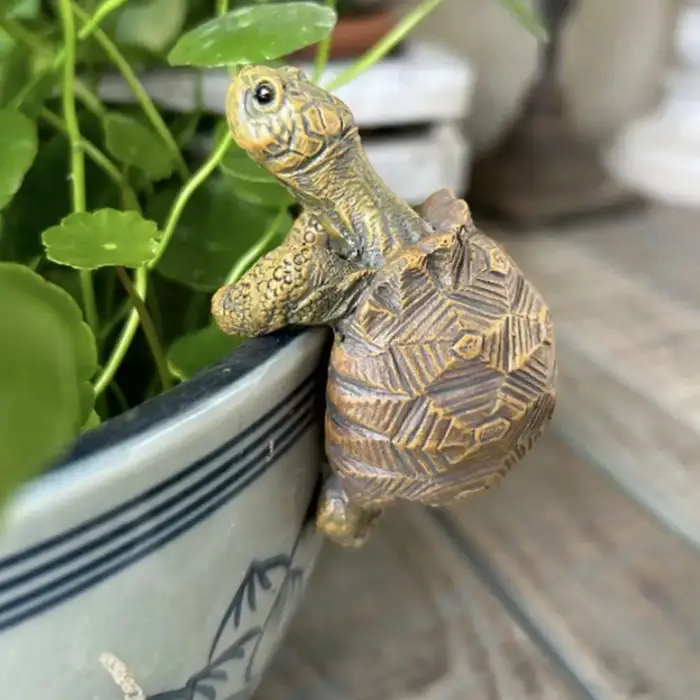 Support de pot de fleurs en forme de tortue