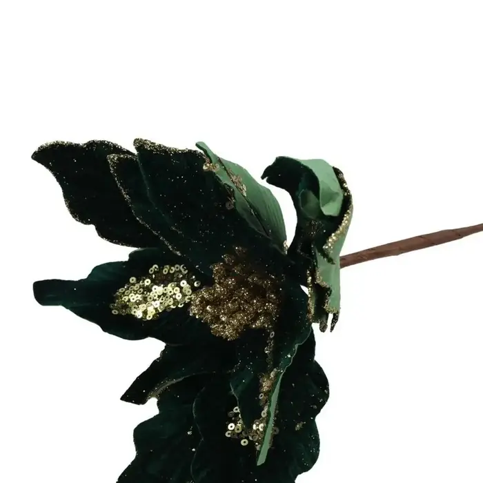 Fleur de noël à paillettes suspendues