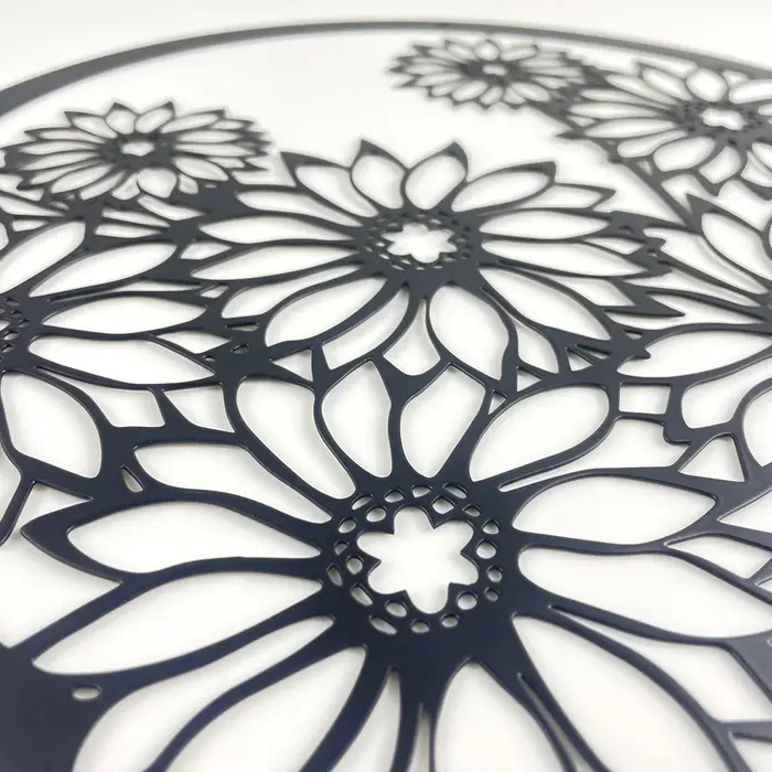 Panneaux de fleurs en métal noir