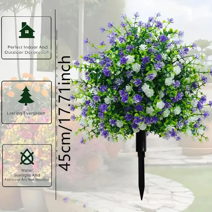 Fleurs artificielles pour l'extérieur, 1/2/3 bouquets de fleurs pour la décoration de jardin, cadeau