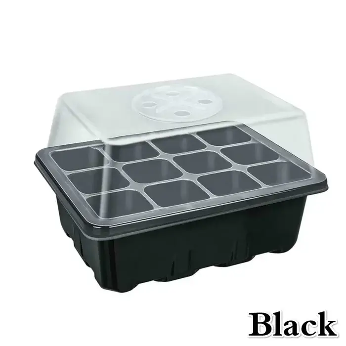 Plateau de semis à 12 alvéoles avec couvercle, boîte de croissance pour graines, kit de germination 