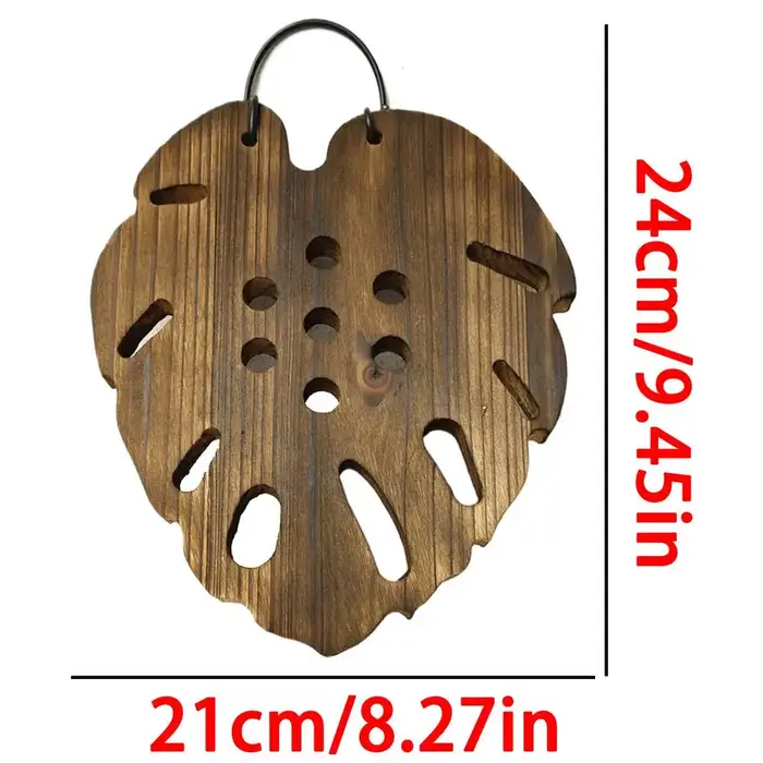 Planche murale en bois pour fougères en forme de corne de cerf
