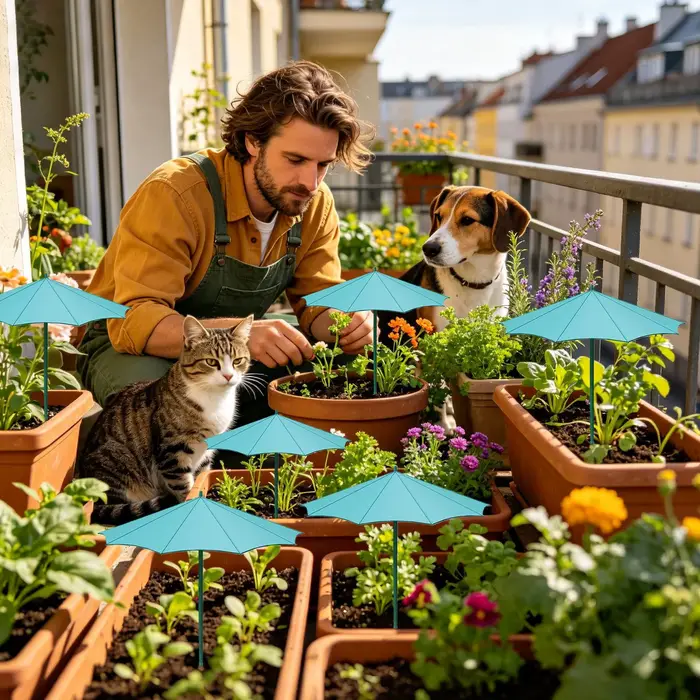 Parasol pour plantes en pot