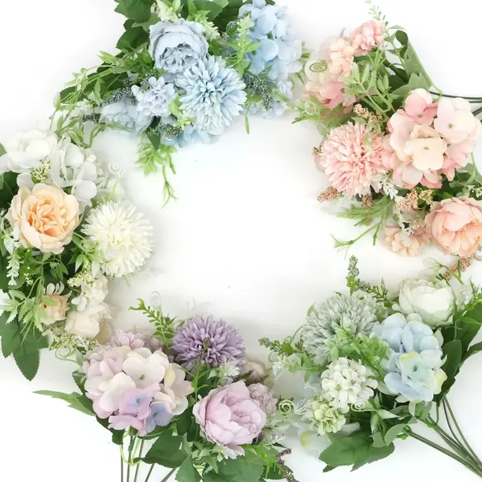 Bouquet de fleurs d'hortensia artificielles à 7 têtes