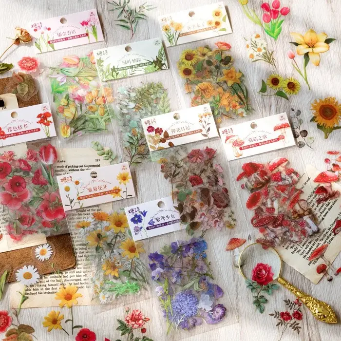 Autocollants décoratifs en forme de plantes et de fleurs pour animaux de compagnie