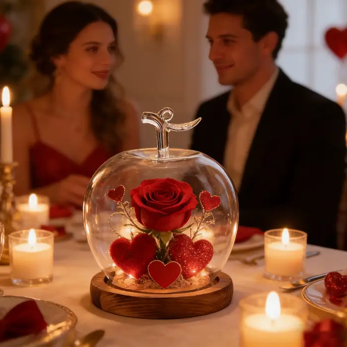 Cloche en verre pour fleurs préservées