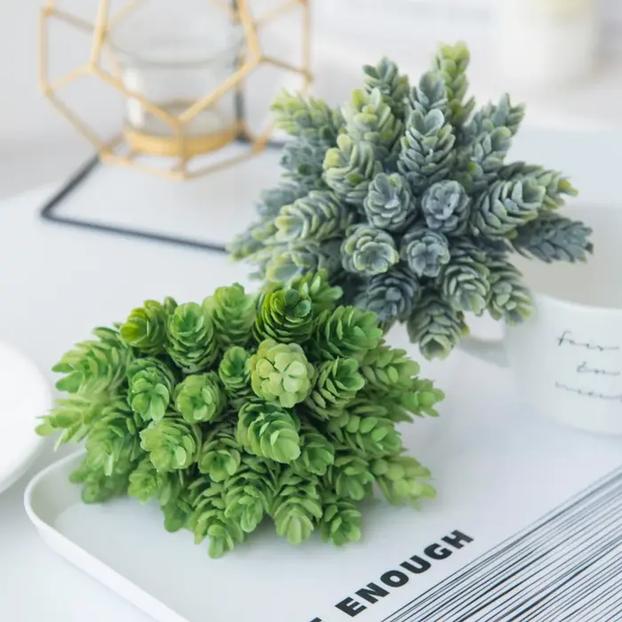 5Pcs Faux Plante Verte Pas Cher Artificielle En Plastique Fleurs Accueil chambre Table Décoration En plein air De Mariage De Noël Bricolage Bonbons Cadeaux Boîte