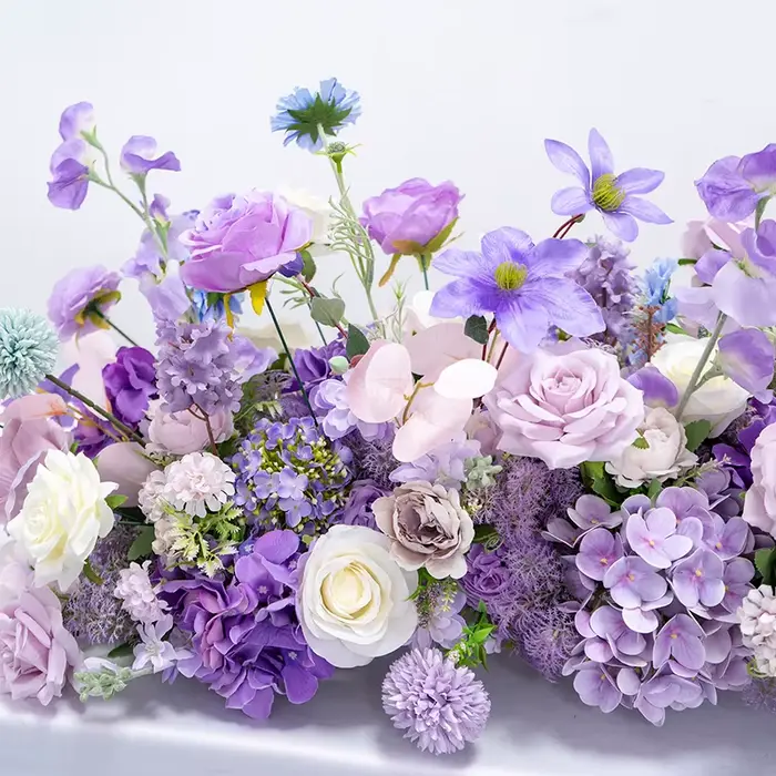 Guirlande de fleurs artificielles violettes pour canapé/table