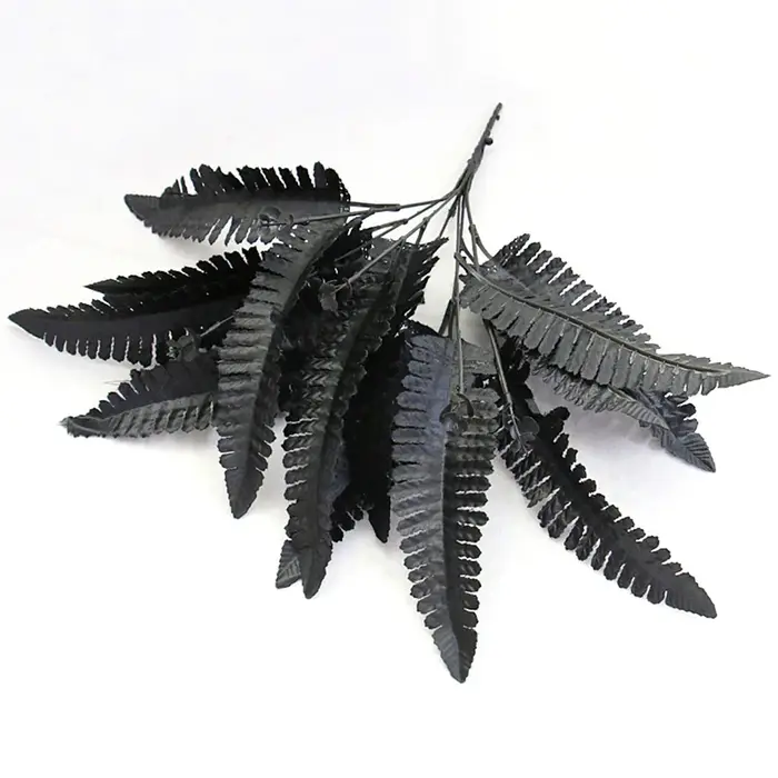 Plantes artificielles décoratives en herbe persane noire, fausses plantes de fougère, feuilles persa