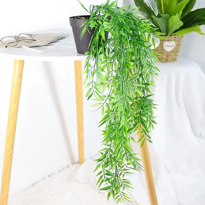 Guirlande de feuilles de bambou artificielles