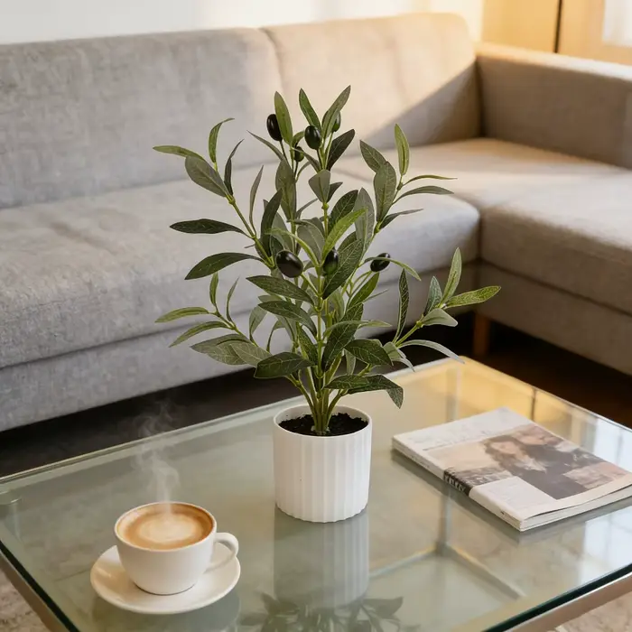 1 arbre d'olivier artificiel en pot pour la décoration de la maison