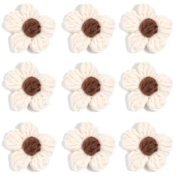 Fleurs en fil de coton de lait faites à la main, fleur colorée pour bricolage, bijoux, épingle à che