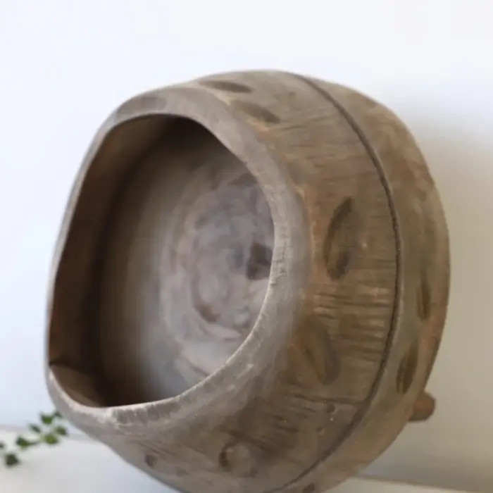 Vase à fleurs Vintage en bois vieilli