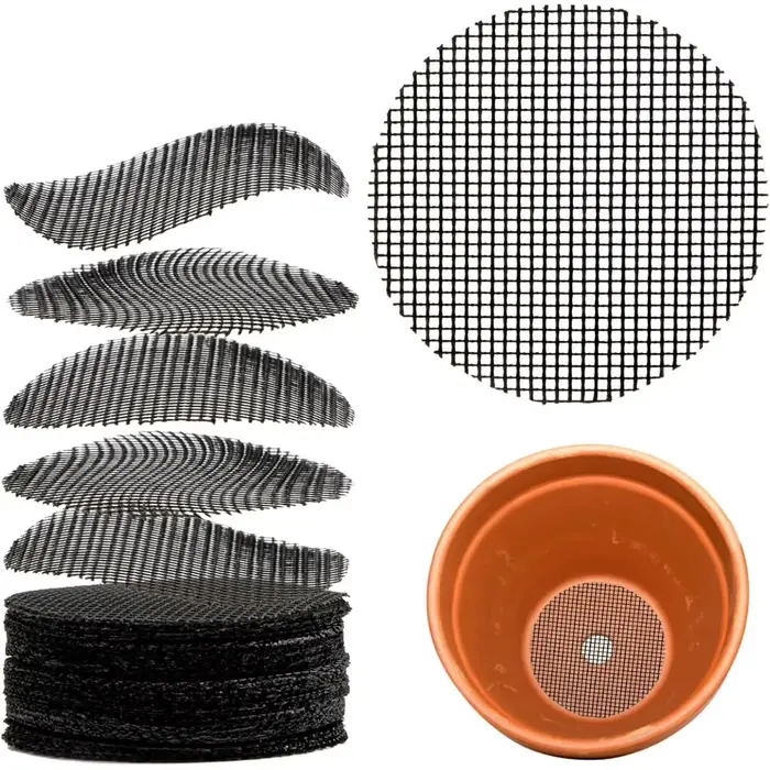 50/150 Pots de plantes trou maille Pad Pot de fleur maille tapis Net bonsaï jardinage grille céramiq