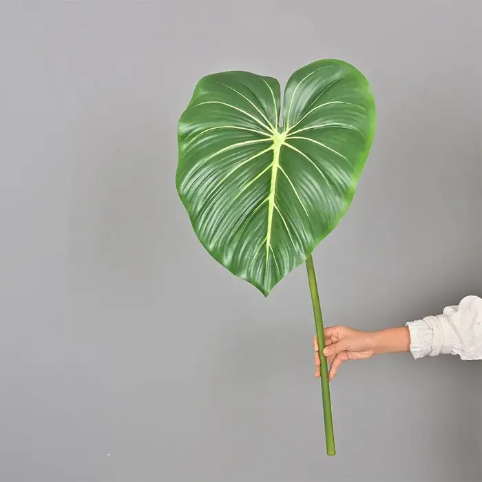 Feuilles artificielles en plastique de calla, plantes vertes, feuilles de fougère réaliste, feuilles de bananier non-décolorantes, décoration intérieure