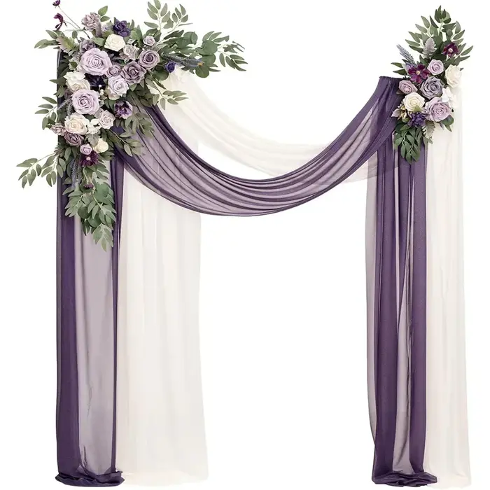 Fleur artificielle en verre foncé, arc de mariage, décoration de fête de mariage, pelouse extérieure