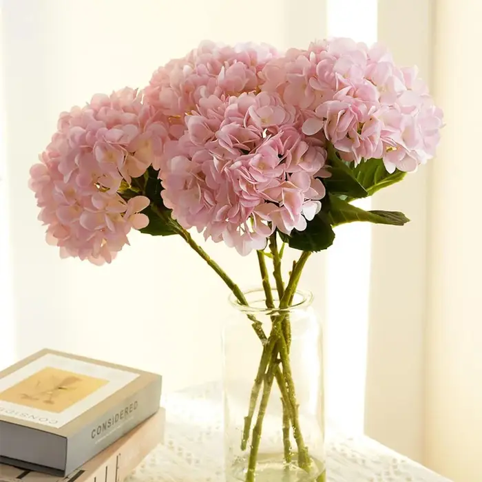1 bouquet de fleurs d'hortensia artificielles en soie