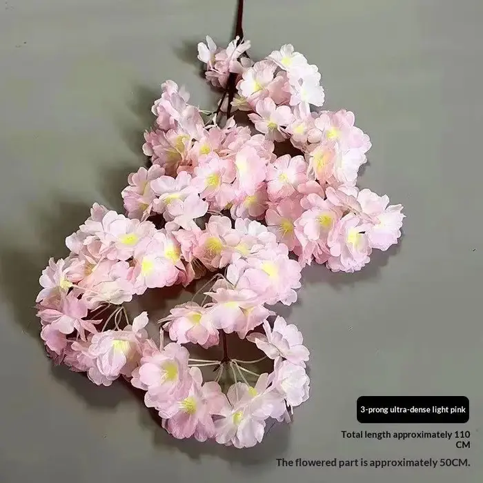 Fleur artificielle de cerisier rose et blanc, arbre de cerisier en soie, fleur de cerisier de printe