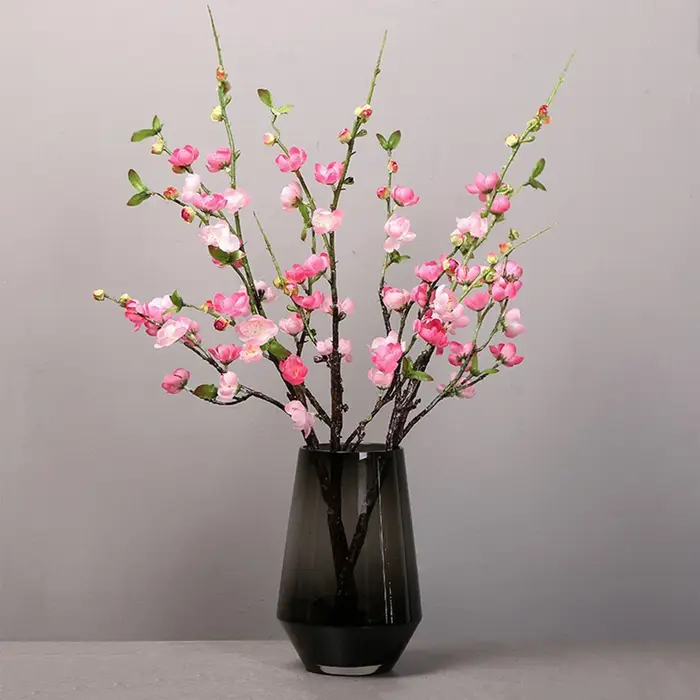 Branches de fleurs artificielles en soie, cerisier, pêcher, fleurs de prunier pour décoration de mar