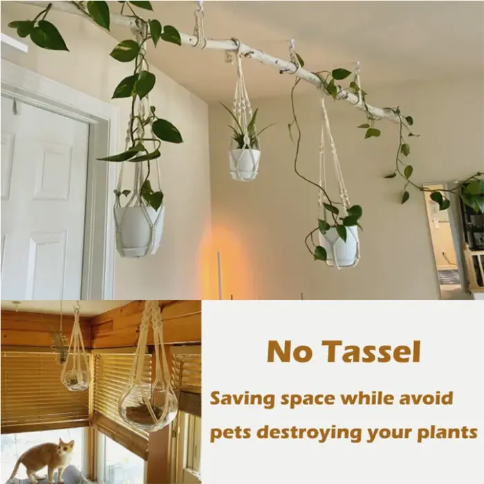 Cier de suspension pour plantes en macramé fait à la main