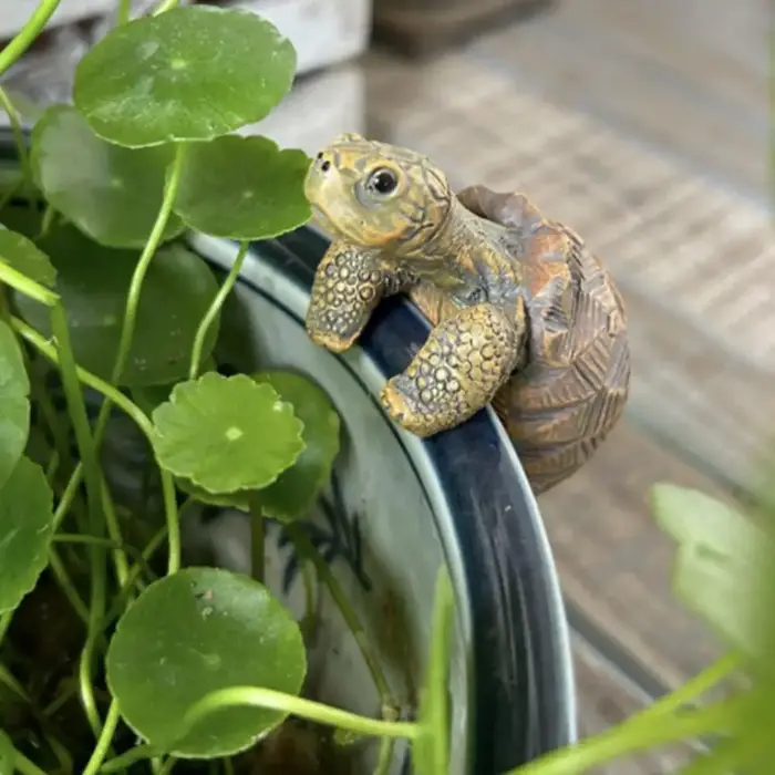 Support de pot de fleurs en forme de tortue