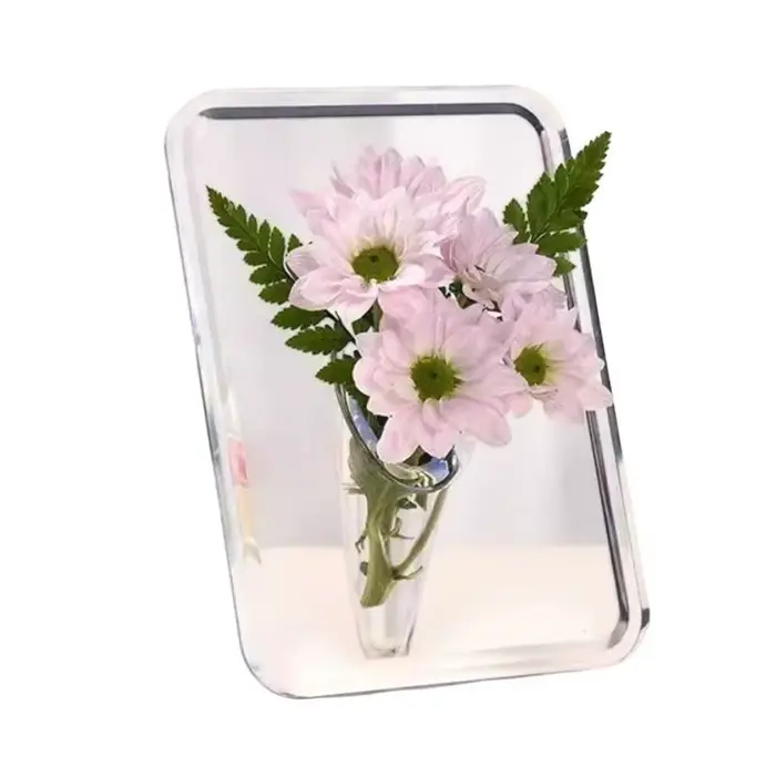 Vase à fleurs en acrylique transparent