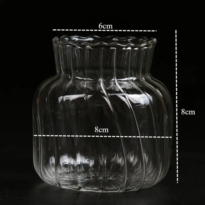 Vases transparents créatifs nordiques, en verre rayé, jardinière hydroponique pour la décoration de 