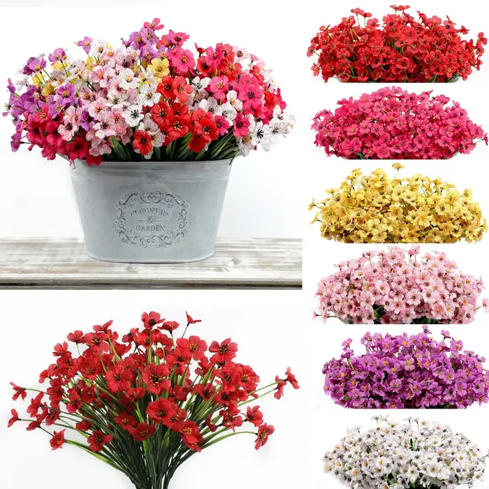 Fleurs artificielles violettes durables résistantes aux UV