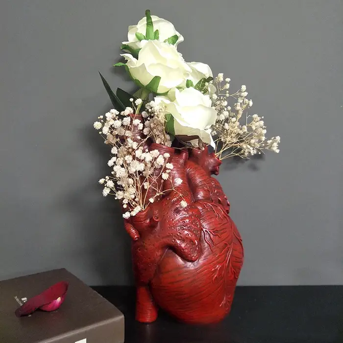 Simulation coeur Vase pot de fleurs résine ornement Arts et artisanat originalité maison bureau Arrangement