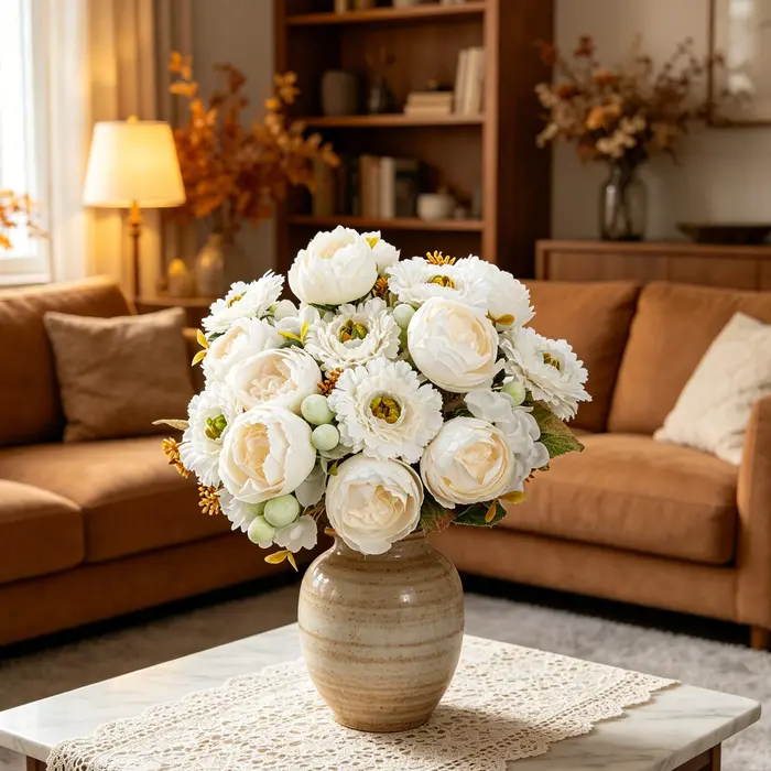 Fleurs Artificielles en Soie Rose Vénus pour Festival