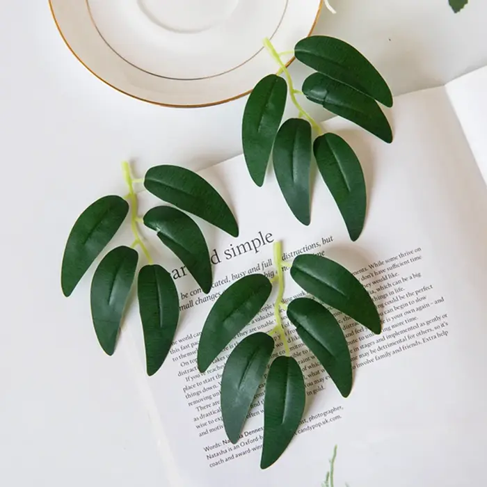 50/100 pièces fleurs de soie vertes feuilles de saule Halloween bricolage décoration de noël couronnes maison accessoires de mariage plantes artificielles