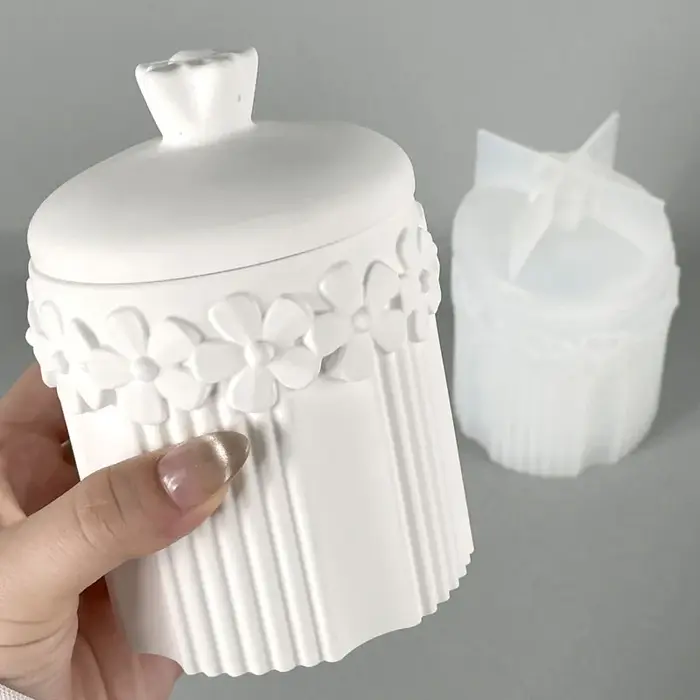 Moule en Silicone pour Pot de fleur à rayures, boîte de rangement de fleurs, bricolage, fabrication artisanale, pot de fleur en résine de plâtre, moules de moulage, fournitures de décoration pour la m