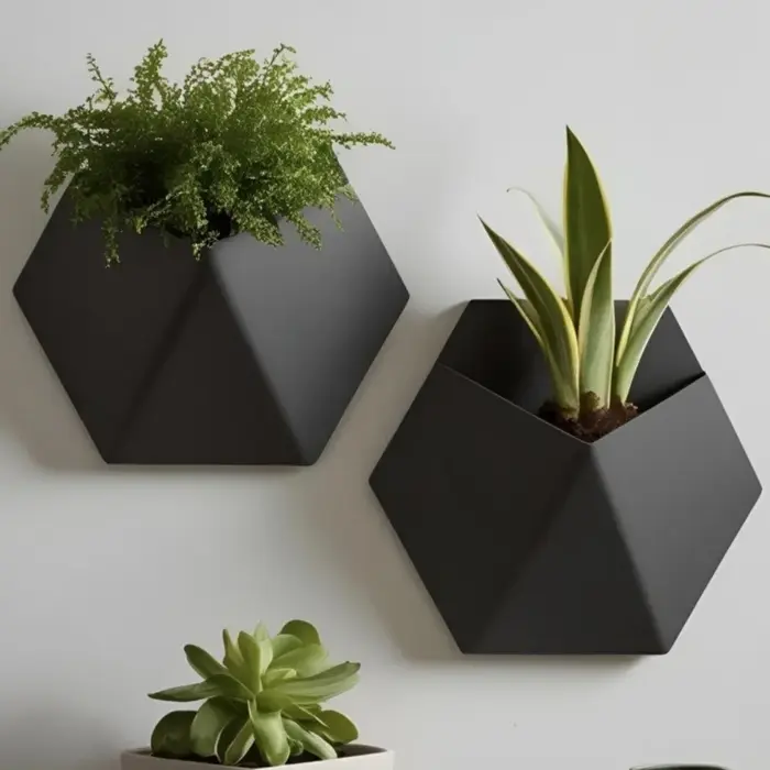 Pot de fleurs hexagonal géométrique de style moderne