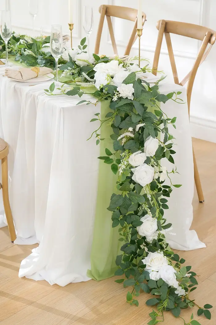 Guirlandes de fleurs artificielles de 7 pieds