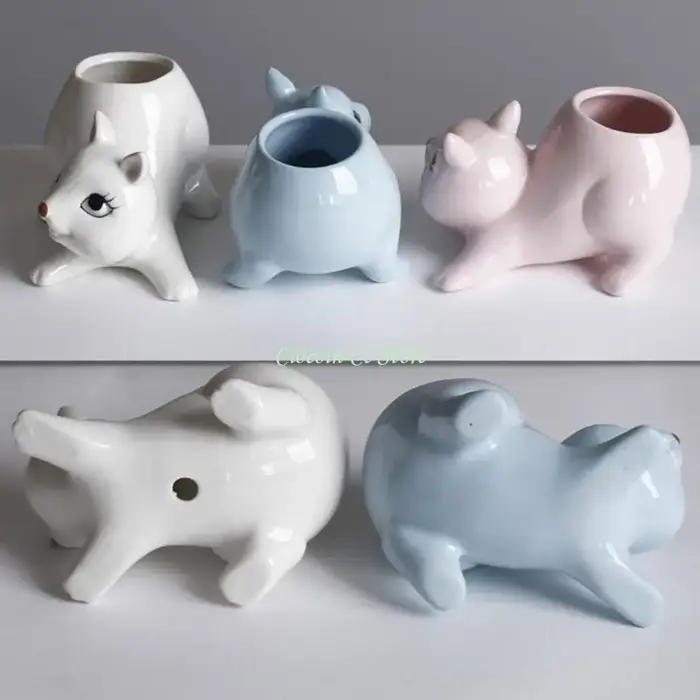 X90F Ceramic Plant Plante Pot Planter Squirrel Forme