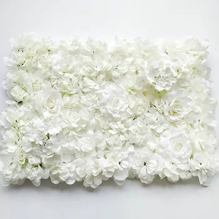 Mur de fleurs artificielles blanches pour décoration de noël