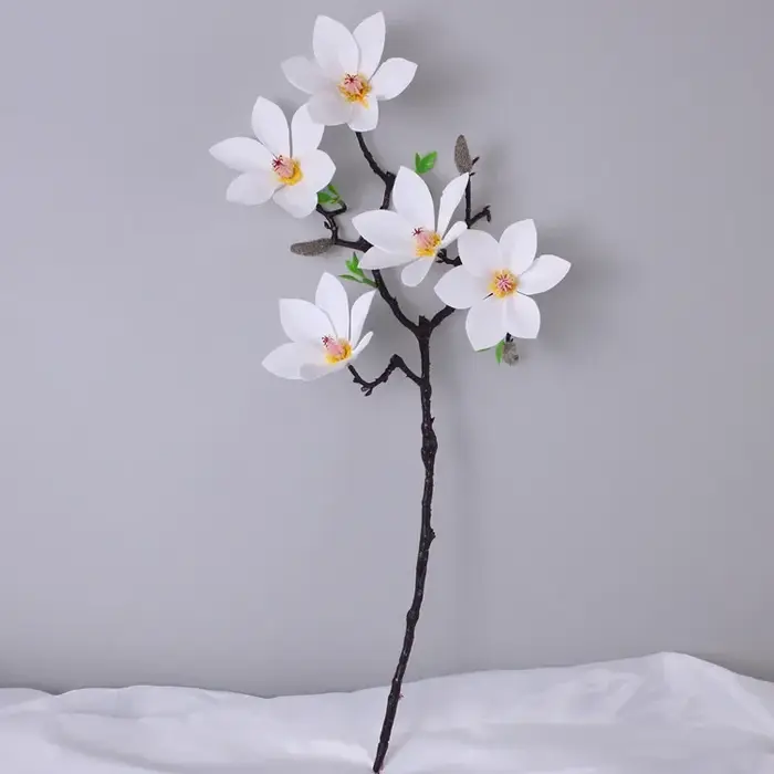 Fleurs Artificielles Magnolia en PU pour Décoration de Maison