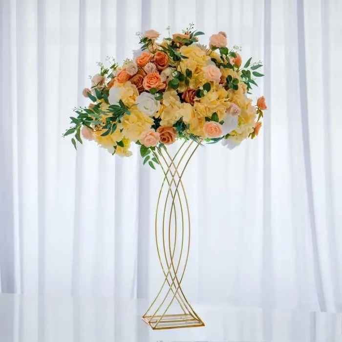 Supports de fleurs pilier centres de Table de mariage doré 80CM de haut route plomb décor à la maison