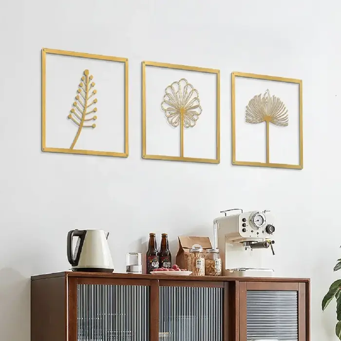 Nordique fleur métal mur Art macramé mur pendentif décor salon suspendus