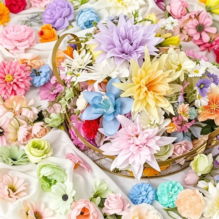 Mini fleurs artificielles en soie