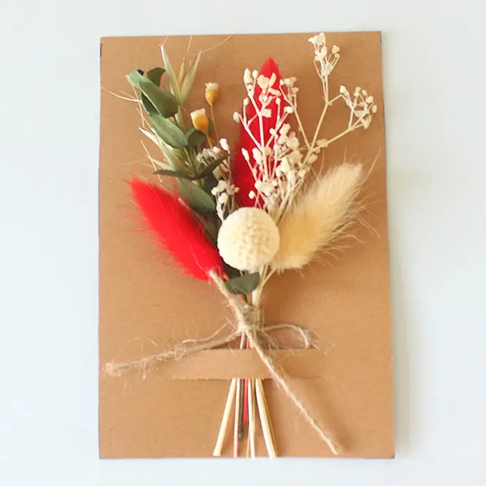 NOUVELLE PROMO Mini Bouquet de Fleurs Séchées Naturelles Boutonnières Demoiselle d'honneur Décoration de Noël Mariage Saint-Valentin Matériaux Floraux DIY