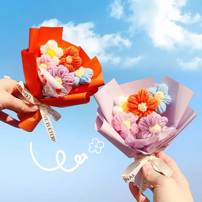 Mini fleurs artificielles au Crochet