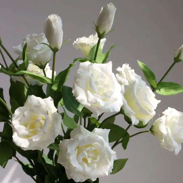 3 fleurs d'eustoma 3 fourchettes fausses