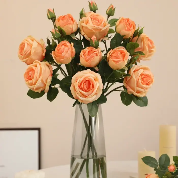 Injtrash-Fleurs artificielles colorées pour la décoration de la maison et de la chambre