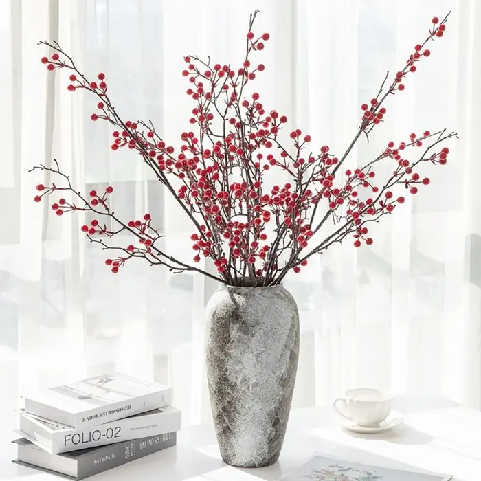 Plantes Artificielles Houx Petit Fruit Rouge