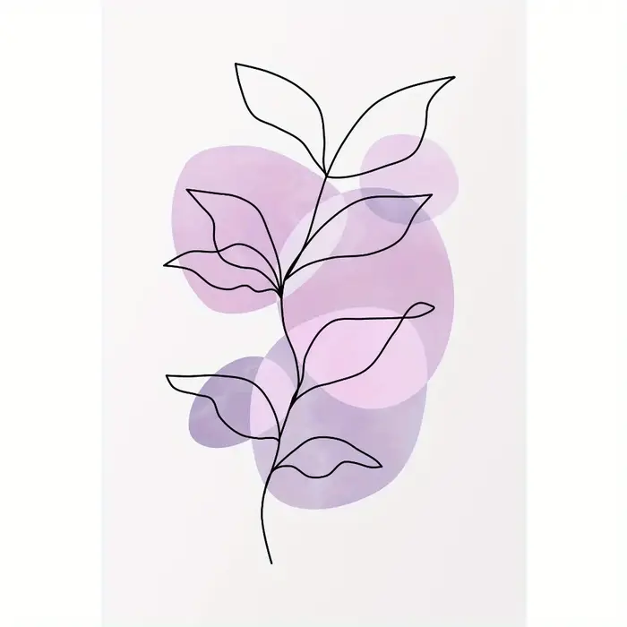 Lot de 3 tableaux muraux minimalistes en toile, motifs floraux et papillons, impression aquarelle vi