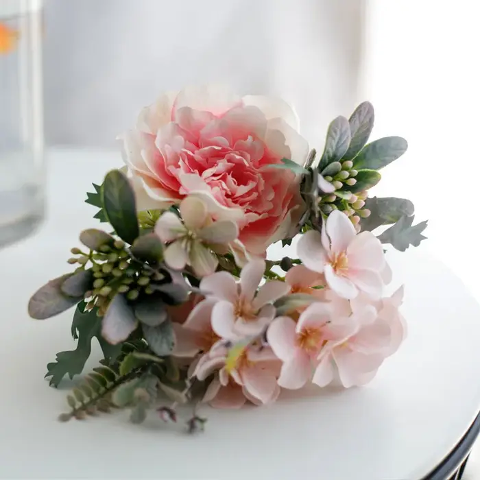 Bouquet de Roses Pivoines Artificielles